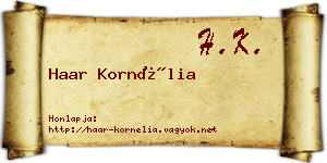 Haar Kornélia névjegykártya