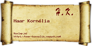 Haar Kornélia névjegykártya